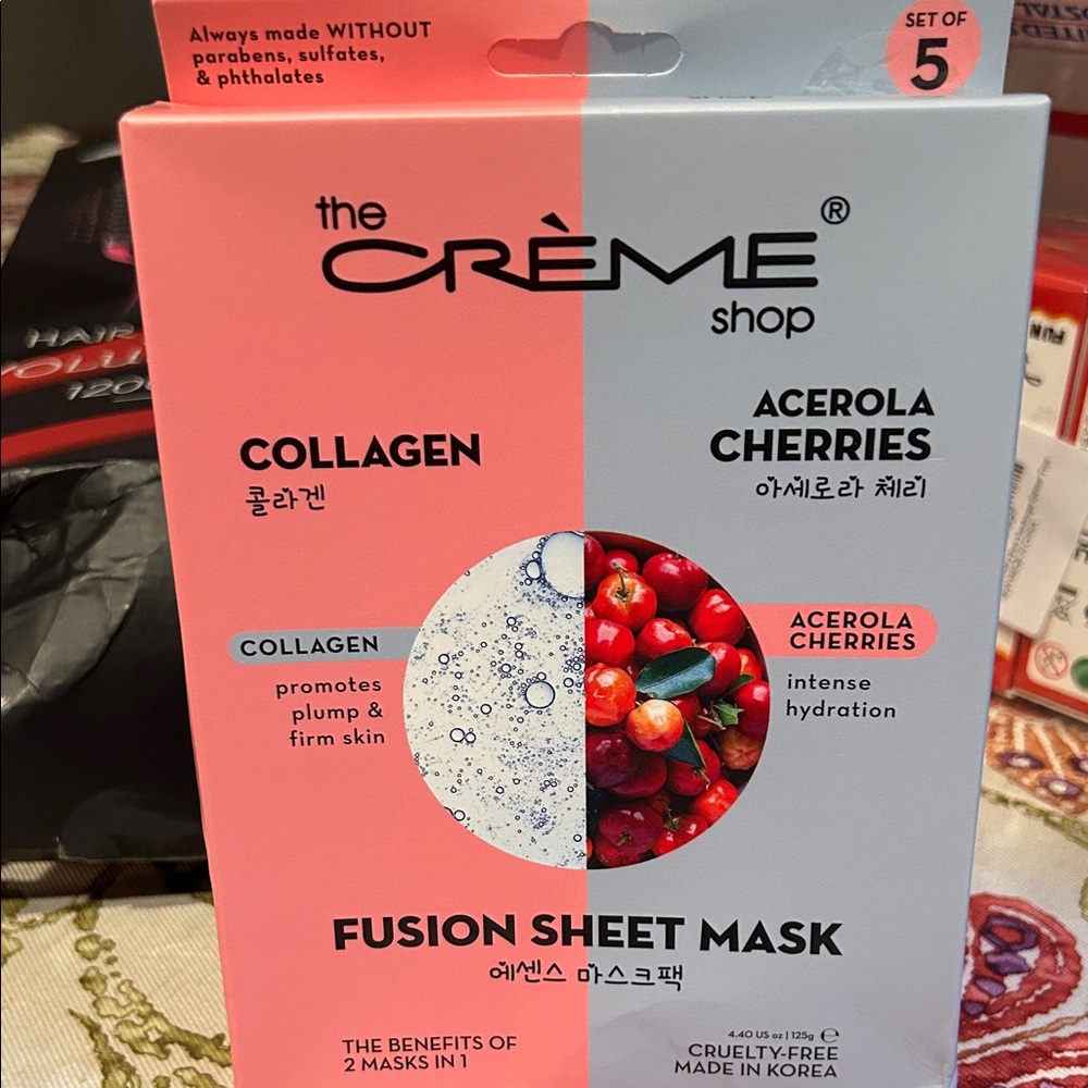 The Crème Shop Collage and Acerola Cherries Fusion Sheet Masks